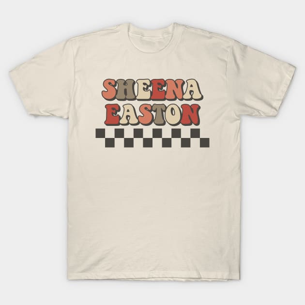 Sheena Easton Checkered Retro Groovy Style T-Shirt by Lucas Bearmonster